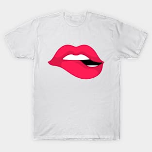 Shiny Pink Lips Bite T-Shirt